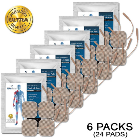 Premium Comfort Plus:  1.5" x 1.5" Square Tan Cloth Electrodes